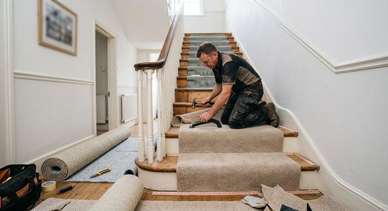 Stair Runner Installation in Old Bridge, NJ